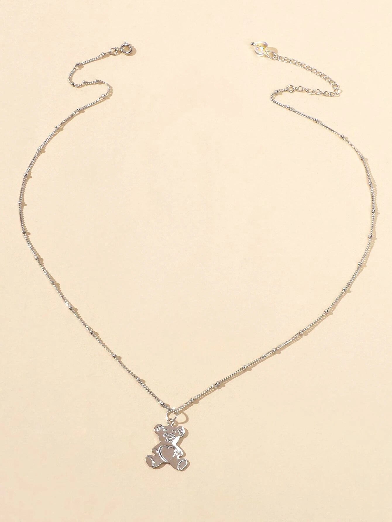 Lovely Jewellery Silver Chain Cute Bear Pendant Necklace Women Vivid Accessories-1