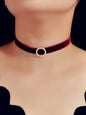Retro Jewellery Pearl Decor Green Black Red Velvet Choker Necklace Accessories-6