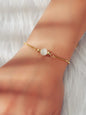AU Stock Rhinestone Beads Decor Adjustable Chain Cat's Eye Cymophane Bracelet-0