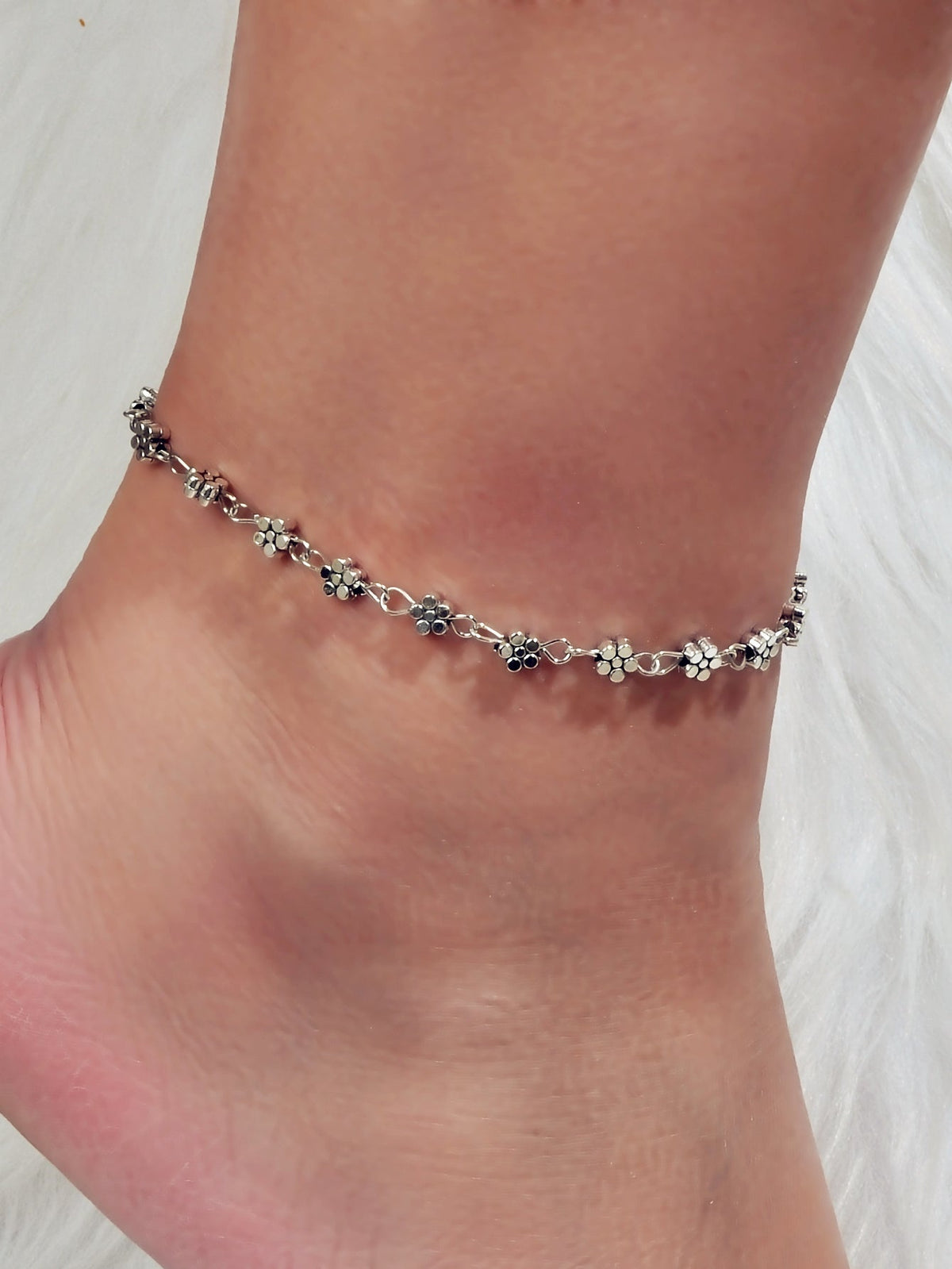 Feelontop Flower Infinity Endless Heart Charm Anklet Tribal Ethnic Foot Jewelry-0