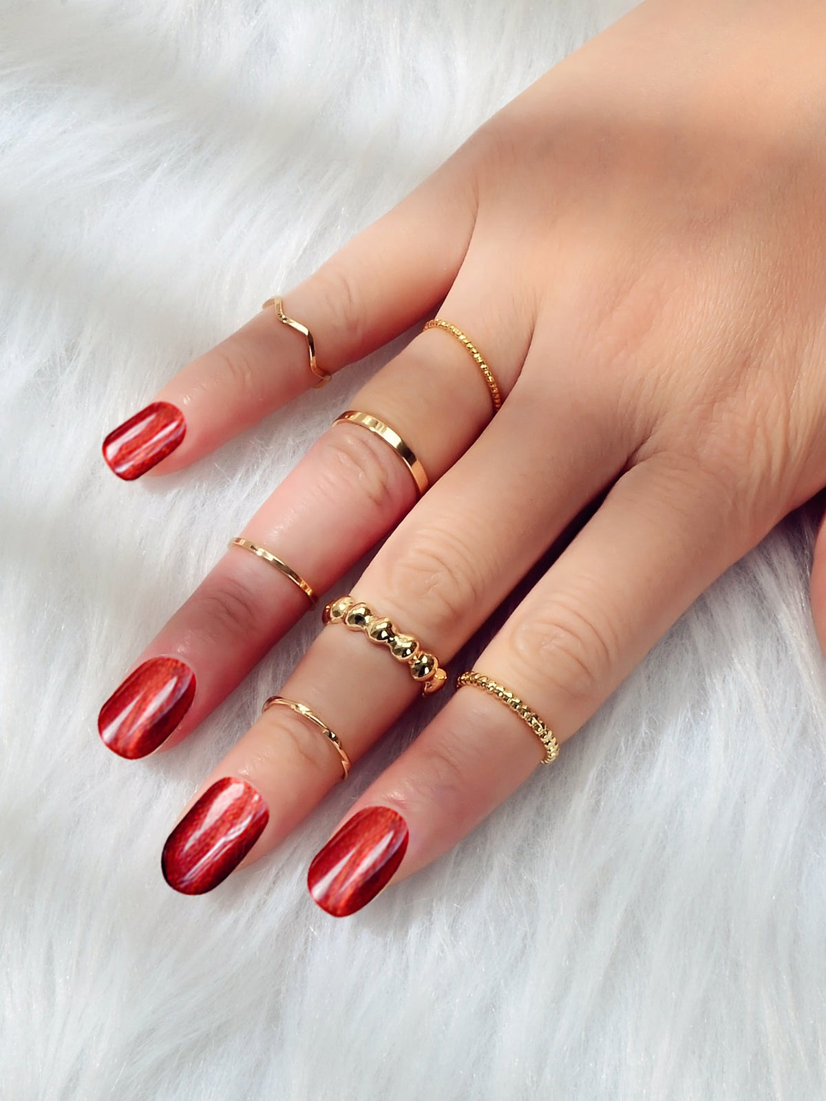 7pcs Boho Minimalist Stack Knuckle Finger Rings Set Tip Midi Rings Aussie Gift-0