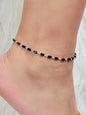 1 pc Foot Beach Jewellery Gold Chain Handmade Black Beads Anklet Bracelet Gift-5