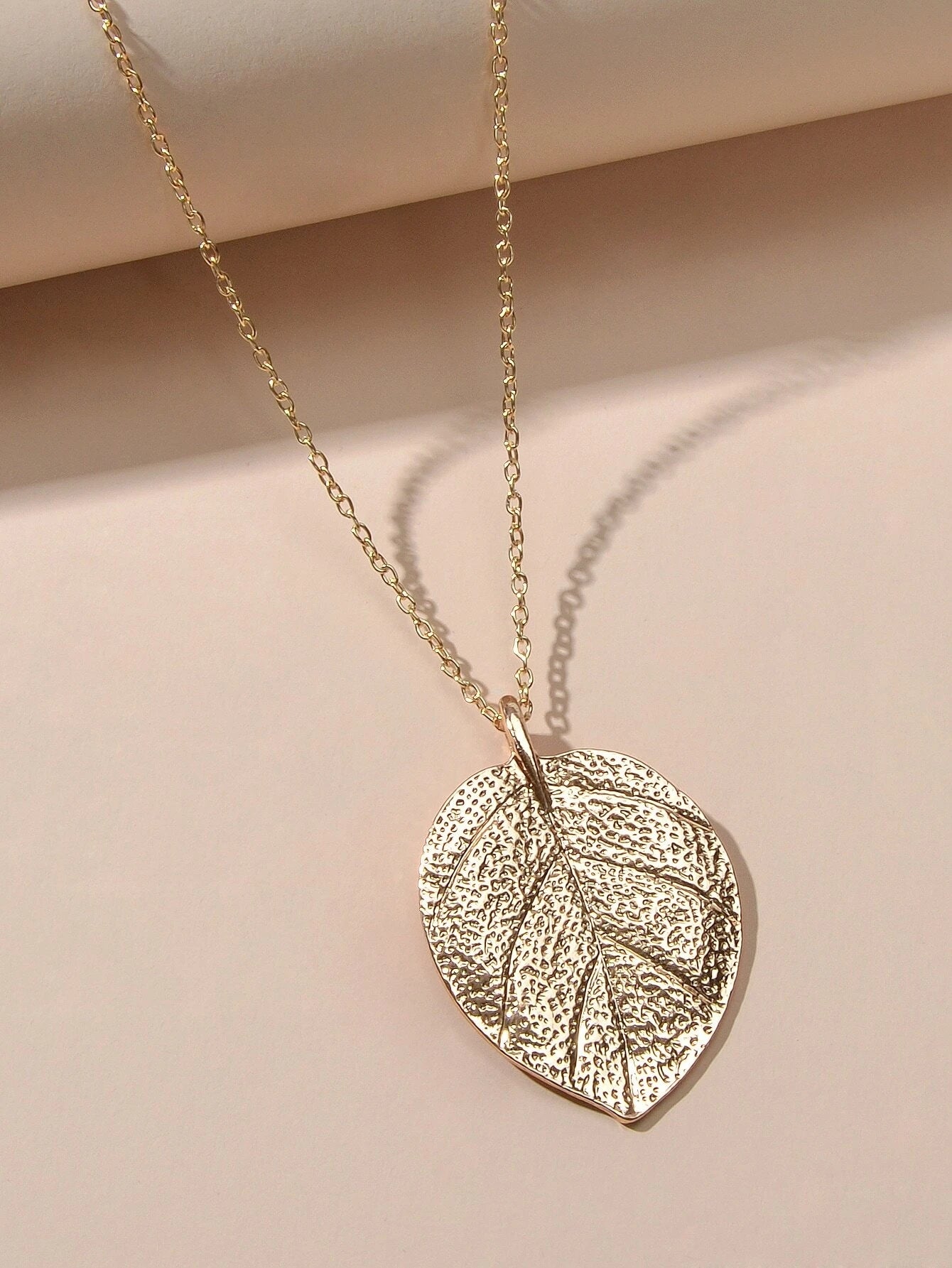 AU Post Boho Gold Chain Leaf Charm Long Necklace Bohemia Accessories Bib Jewelry-2