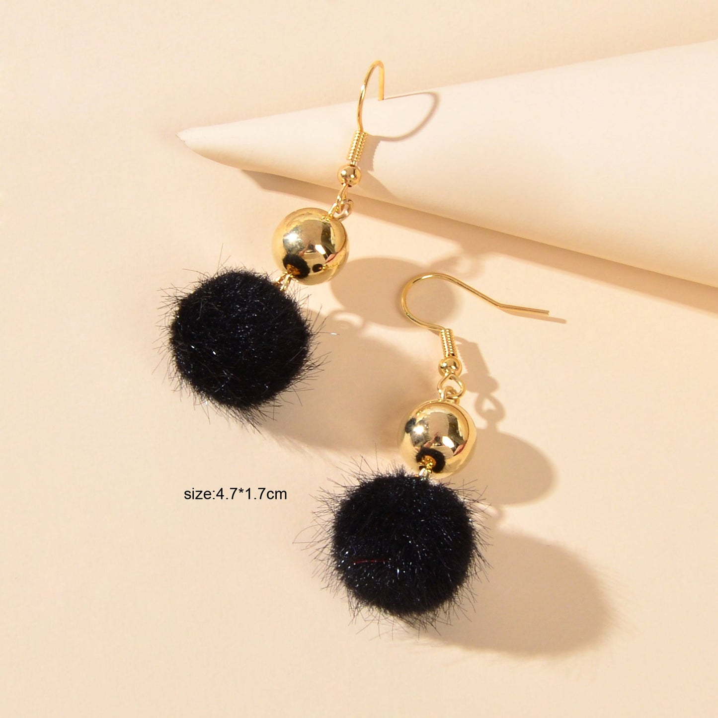 Retro Ladies Jewelry White Black Ball Dangle Earrings Party Decoration for Women-3