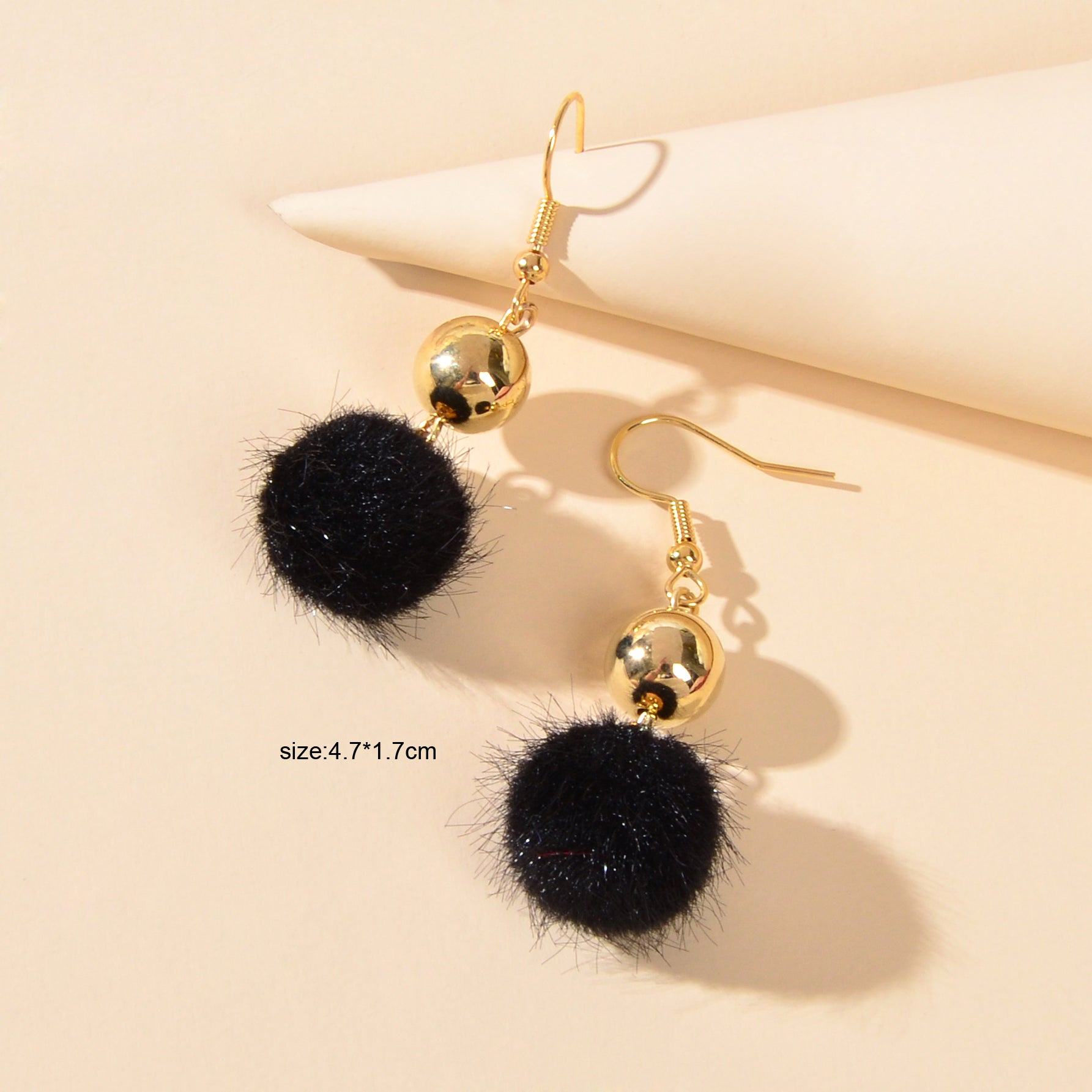 Retro Ladies Jewelry White Black Ball Dangle Earrings Party Decoration for Women-3