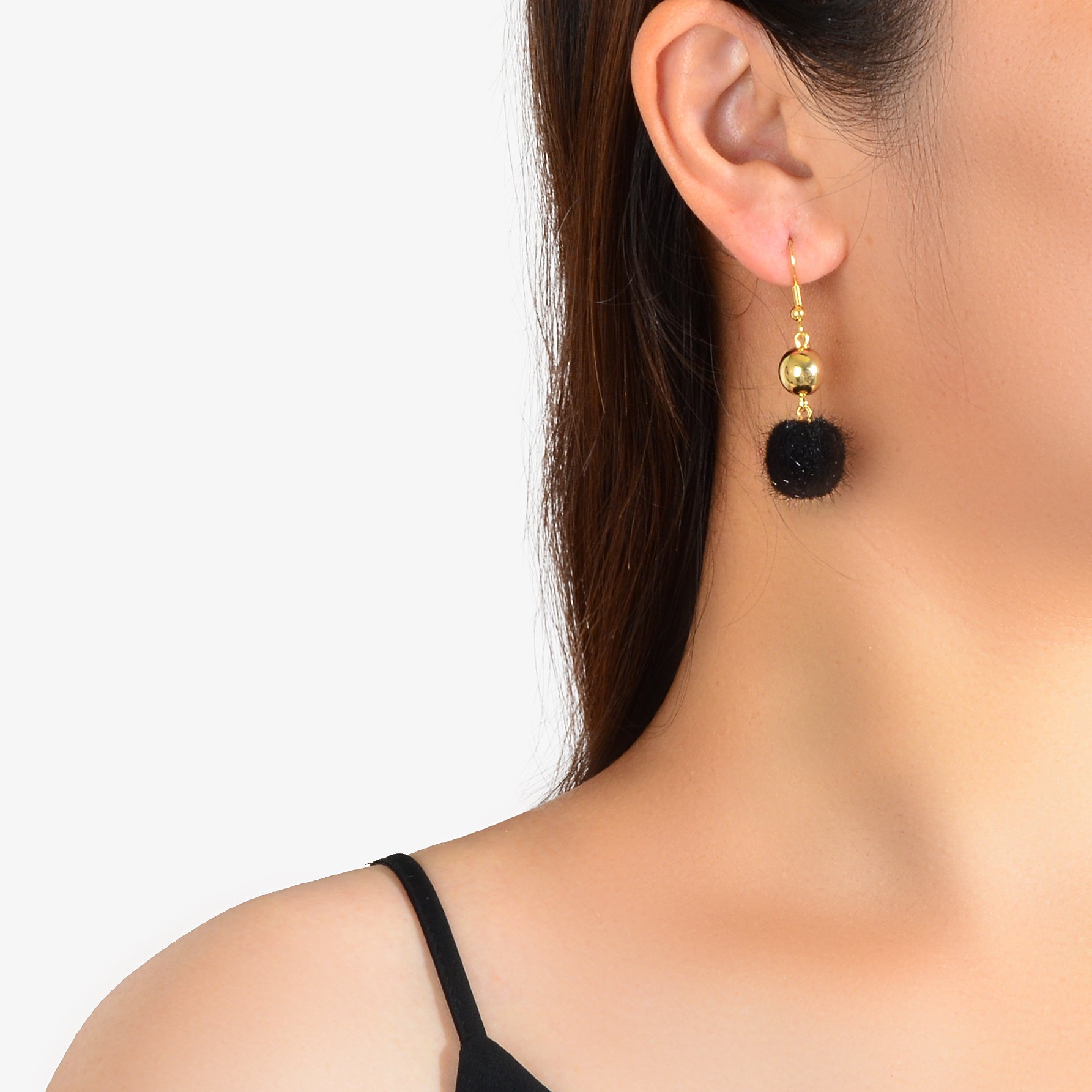Retro Ladies Jewelry White Black Ball Dangle Earrings Party Decoration for Women-0