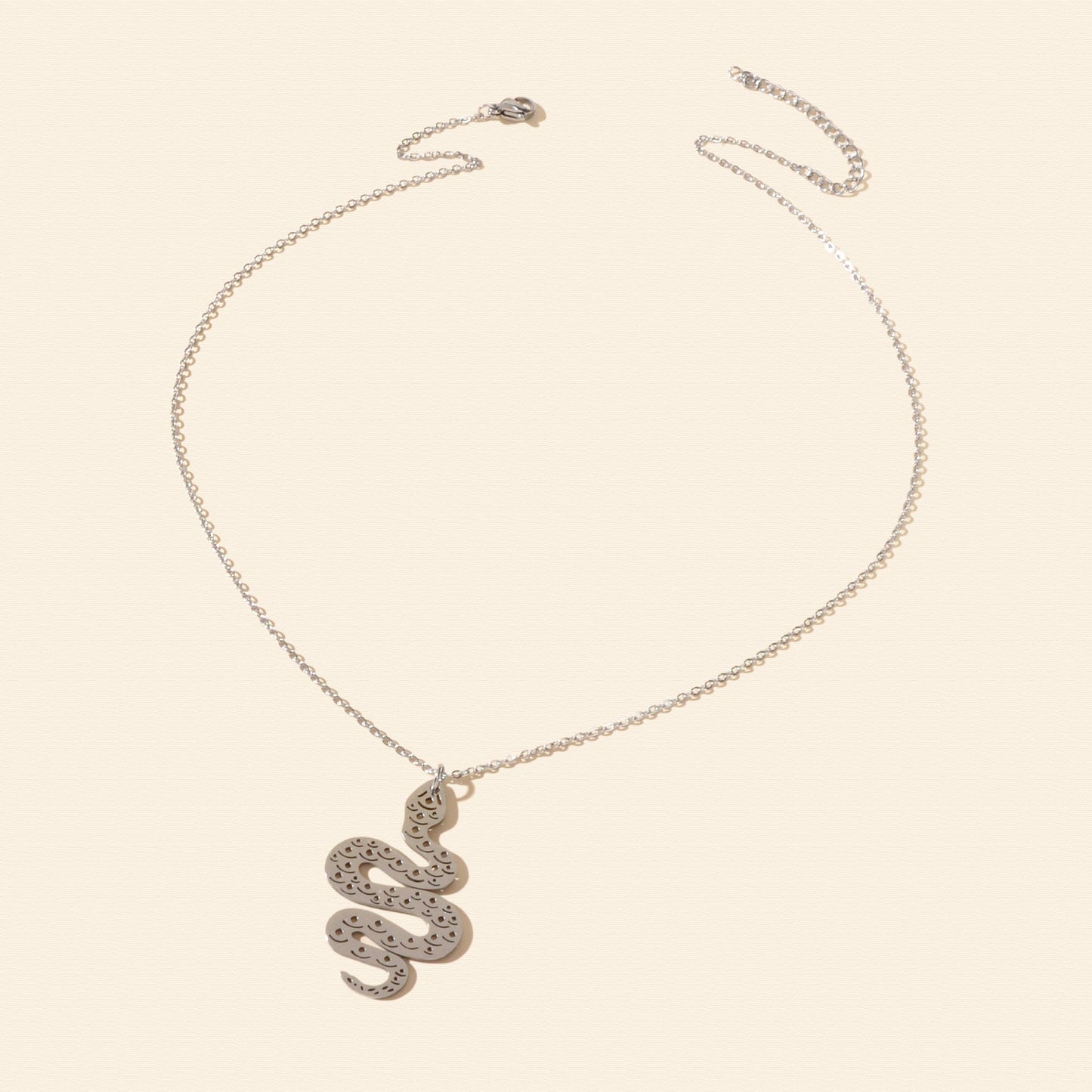 Unique Punk Rock Jewellery Silver Chain Hollow Carved Snake Cool Charm Necklace-2