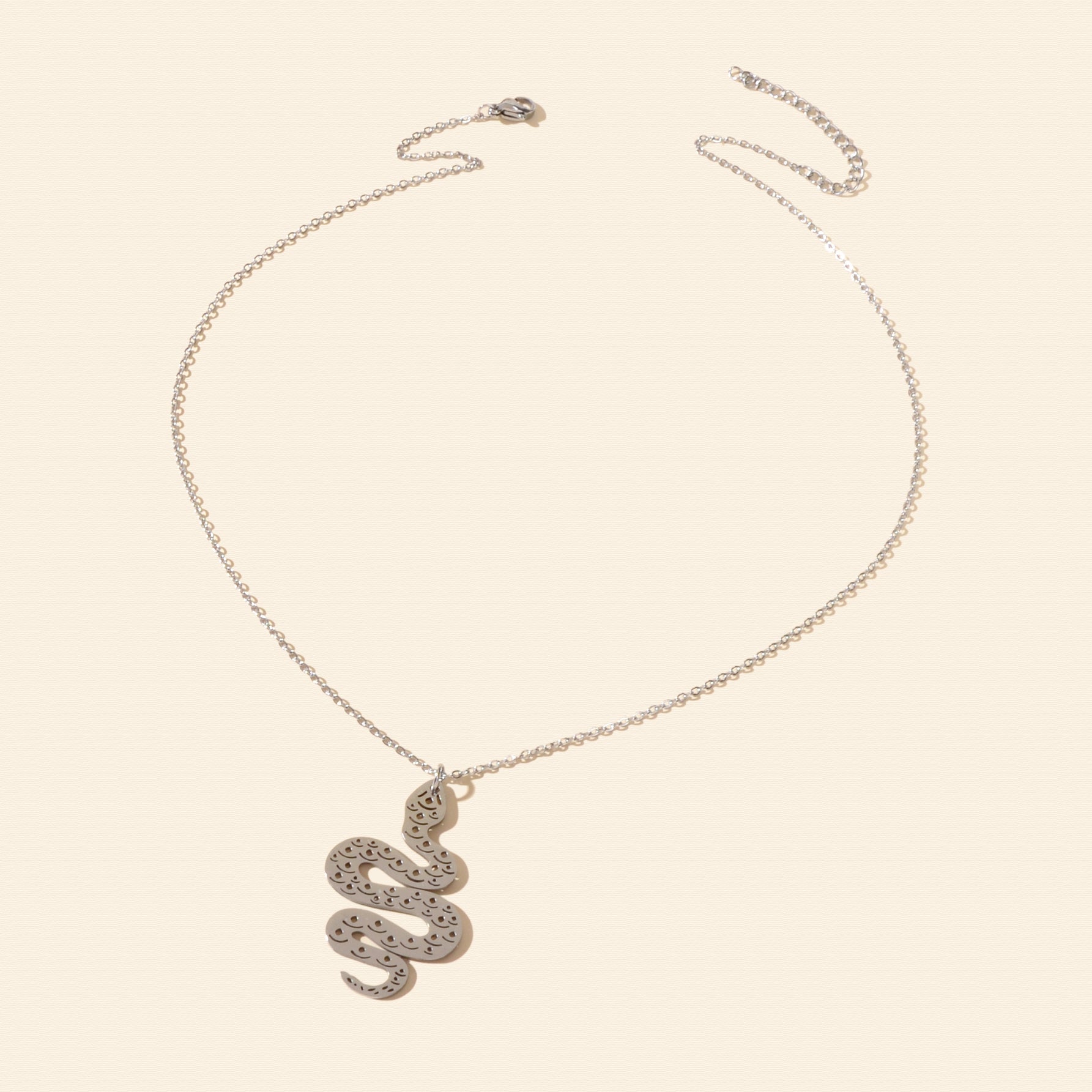 Unique Punk Rock Jewellery Silver Chain Hollow Carved Snake Cool Charm Necklace-2