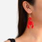 Red Acrylic Statement Personalized Scorpion Dangle Hook Earrings Insect Jewelry-0