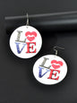 Stunning Colorful LOVE Circle Earrings - Fashionable Round Ear Jewelry Accessory-3