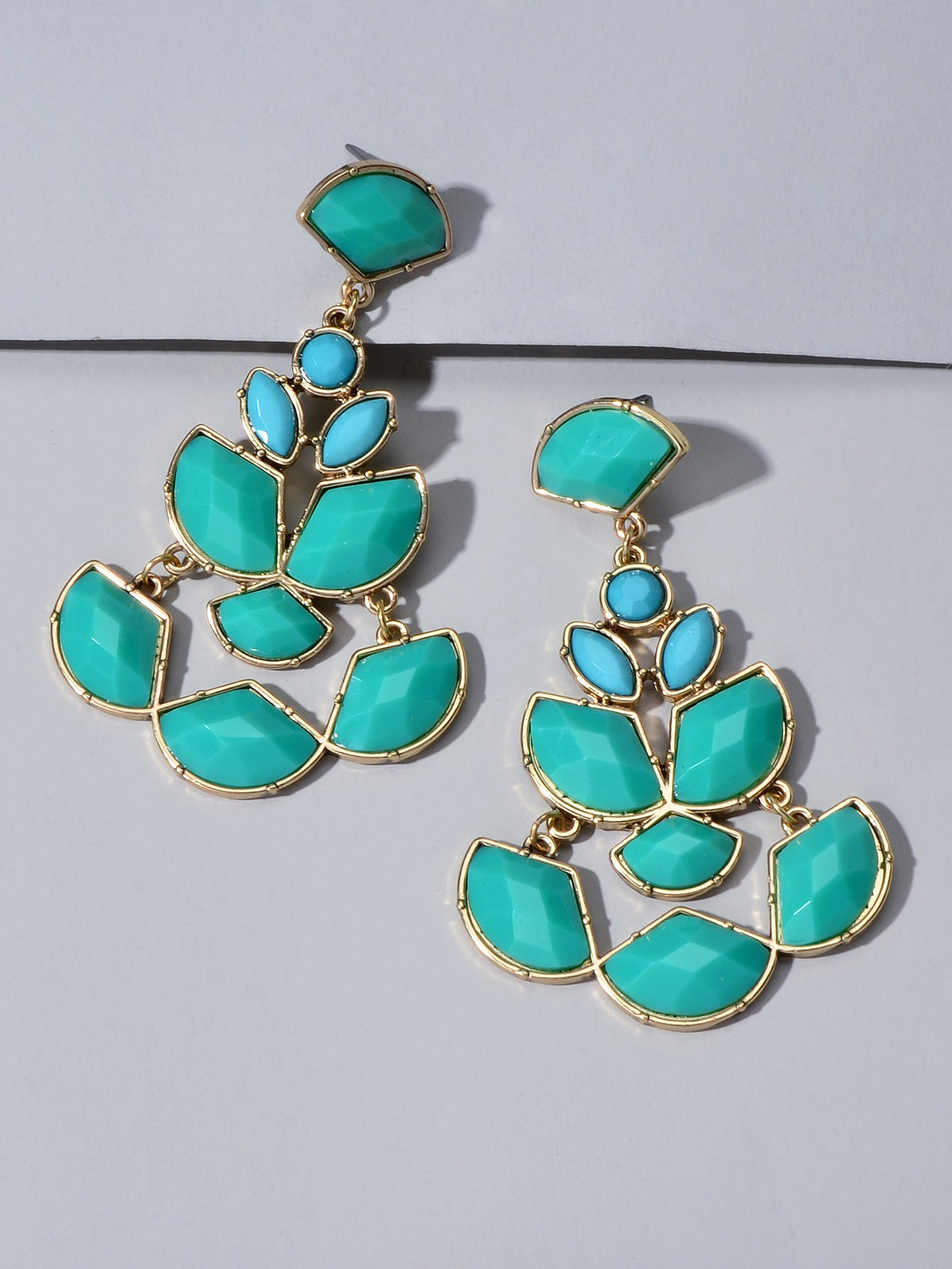 Ethnic Jewellery Black Green Geometric Chandelier Dangle Earrings Women Gift-2