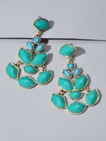 Ethnic Jewellery Black Green Geometric Chandelier Dangle Earrings Women Gift-2