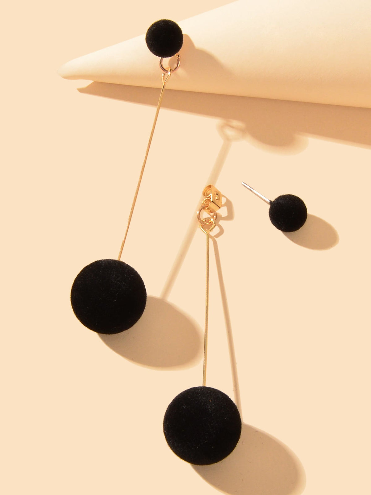 Simple Dangling Light Solid Ball Earrings Elegant Bead Stud Jewelry-2