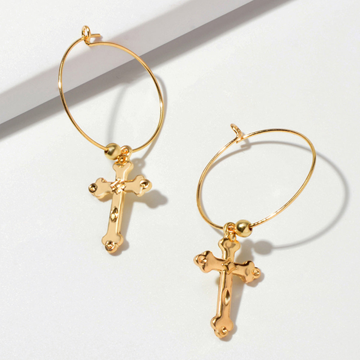 Steampunk Cross Charm Circle Hoop Earrings Goth Hip Hop Party Decoration Jewelry-2