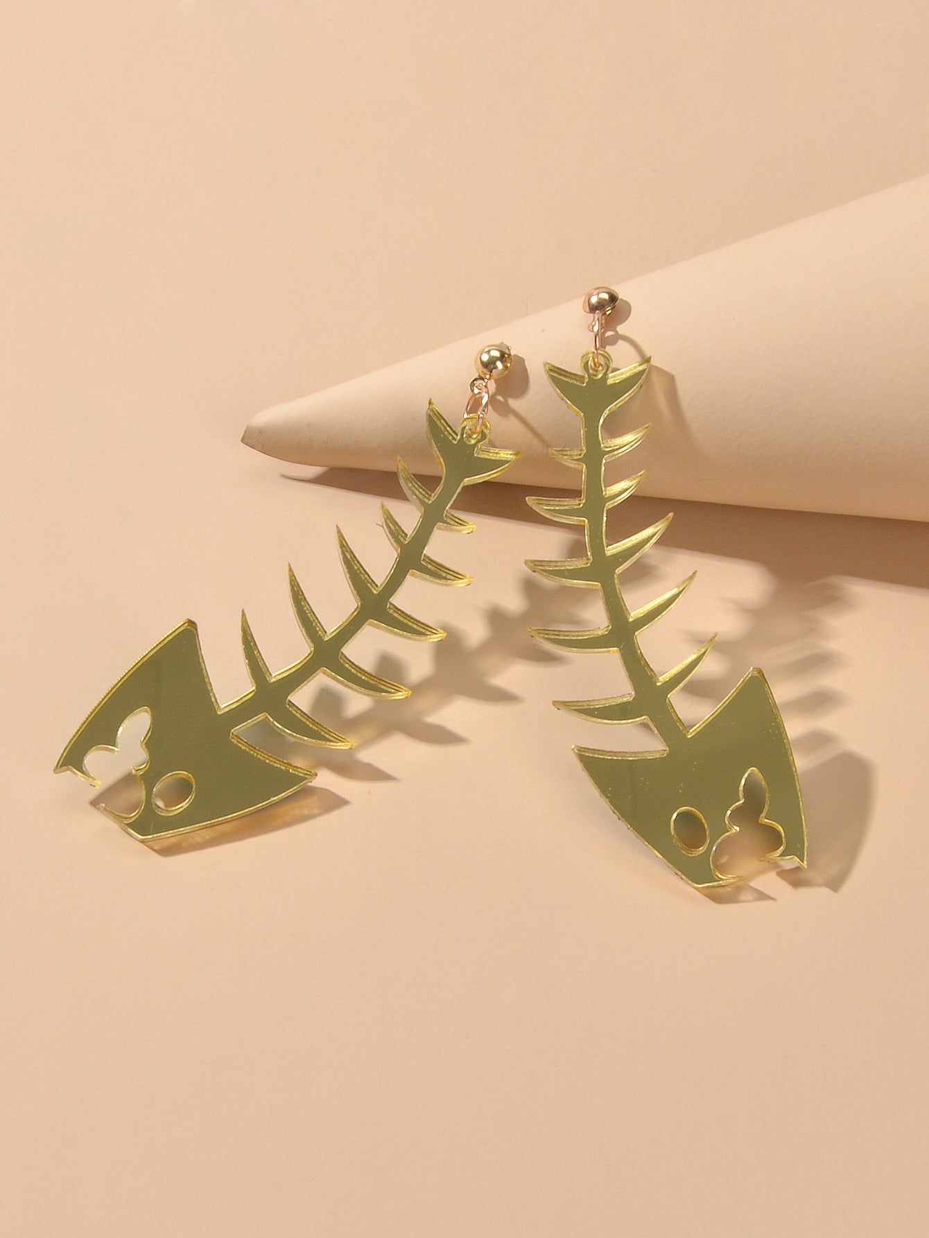 Personality Creative Acrylic Fish Bones Dangling Earrings Rock Statement Jewelry-2