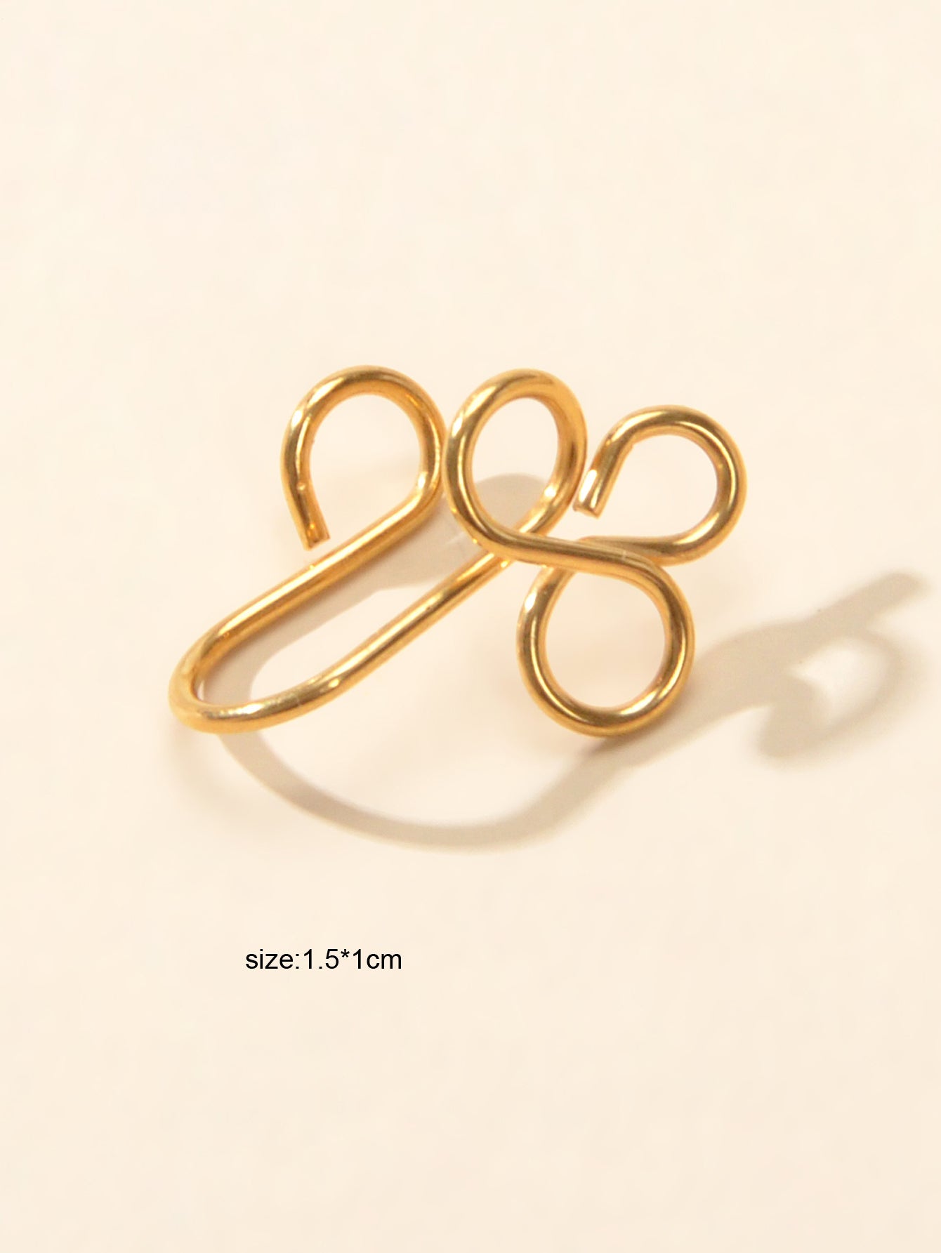 1pc Faux Lip Ear Nose Stainless Steel Flower Non Piercing Clip On Nose Hoop Ring-2