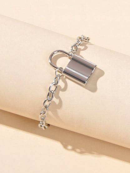 Foot Beach Jewellery 1pc Punk Silver Lock Charm Barefoot Sandals Ankle Bracelet-2