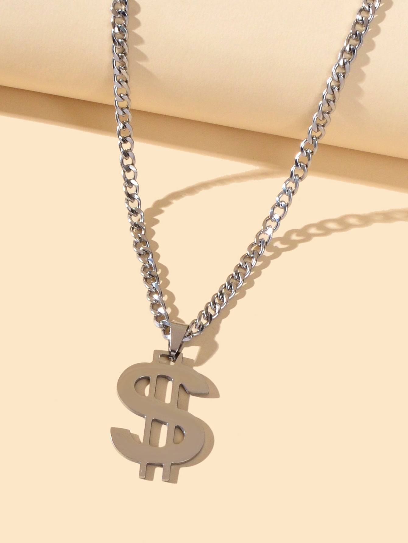 Dollar Sign Hip Hop Money Pendant Silver Rock Punk Necklace Bar Party Jewellery-2