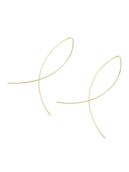 Statement Gold Silver Black Metal Cross Minimalist Hoop Earrings for Women Party-2