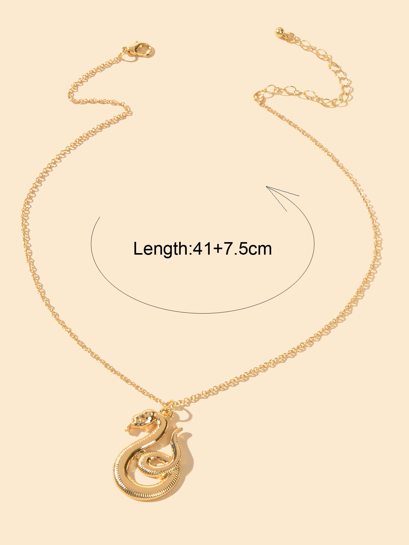 Hip Hop Punk Goth Gold Chain Snake Pendant Statement Necklace Ladies Jewellery-2
