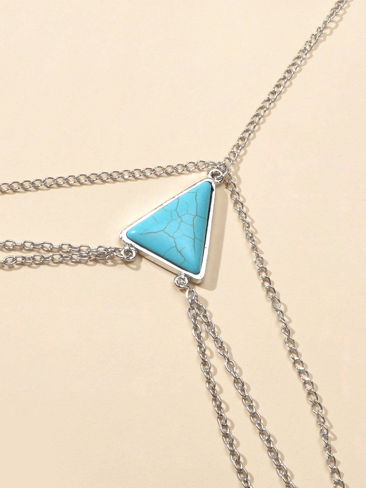 Sexy Multi-layer Silver Triangle Turquoise Leg Chain Boho Chic Body Jewellery-2