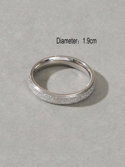 Anniversary Wedding Jewellery Stainless Steel Gold Silver Ring Women Finger Band-2