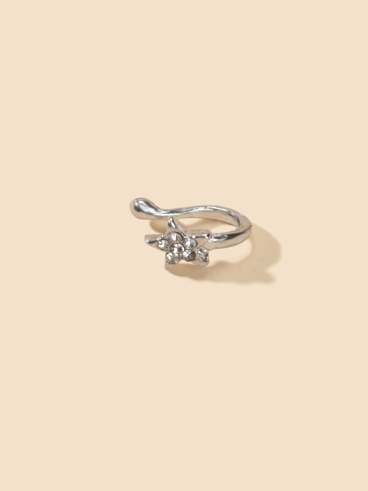 AU Local Star Nose Ring Fake Clip On Sparkly Hanger Rhinestone C Ring Jewellery-2