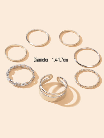 7 pcs Knuckle Stackable Joint Finger Boho Vintage Midi Rings Set Size Mixed Gift-1