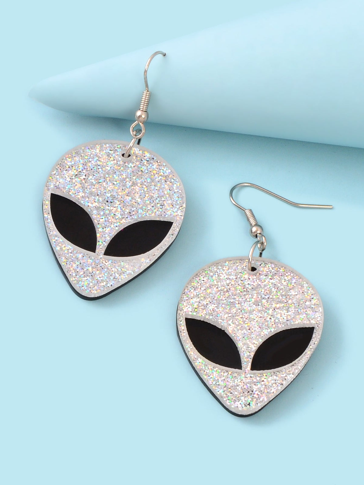 Acrylic UFO Alien Outer Space Superman Dangling Drop Earrings Funky Jewellery-2