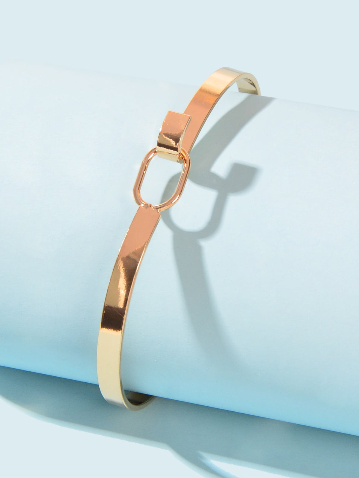 HipHop Jewelry Gold Metal Minimalist Geometric Bracelet Golden Bangle Collection-2