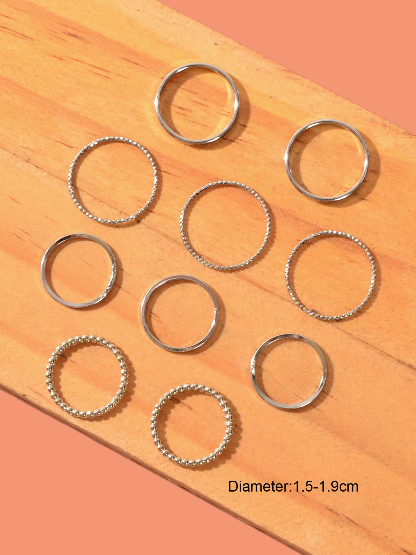 10pcs Silver Ring Bands Versatile Accessories for Every Finger-3