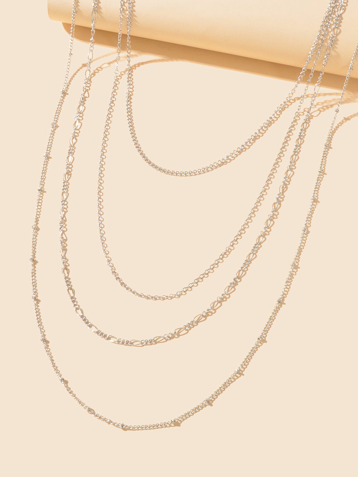 Gold Silver Long Tassel Multi-layer Chain Necklace Girls Cool Designer Jewellery-2