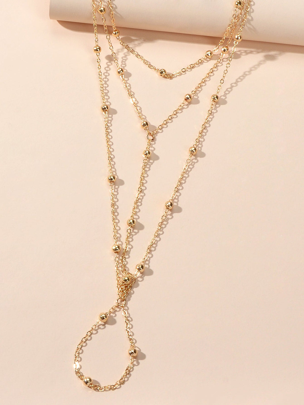 1pc Gold Chain Boho Layered Anklet with Toe Foot Jewellery Barefoot Sandal Ankle-3
