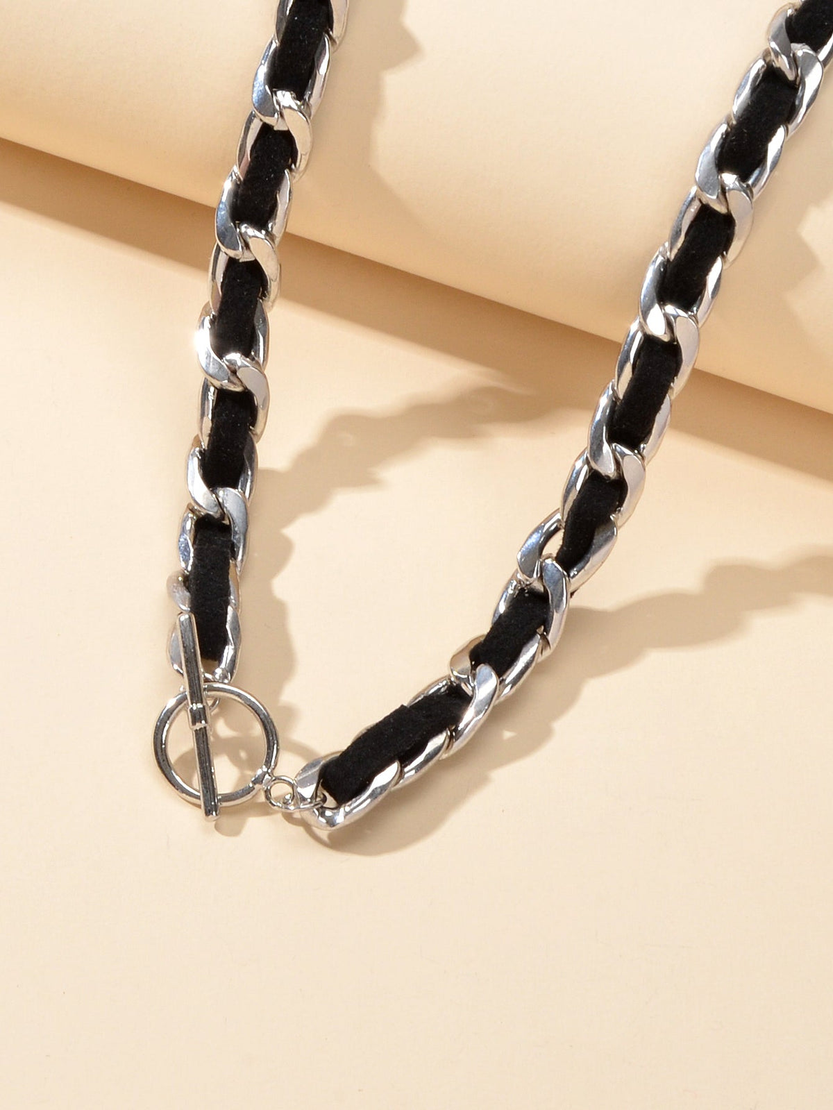 Punk Statement Jewellery Black Rope Braided Chain Short Choker Collar Necklace-2