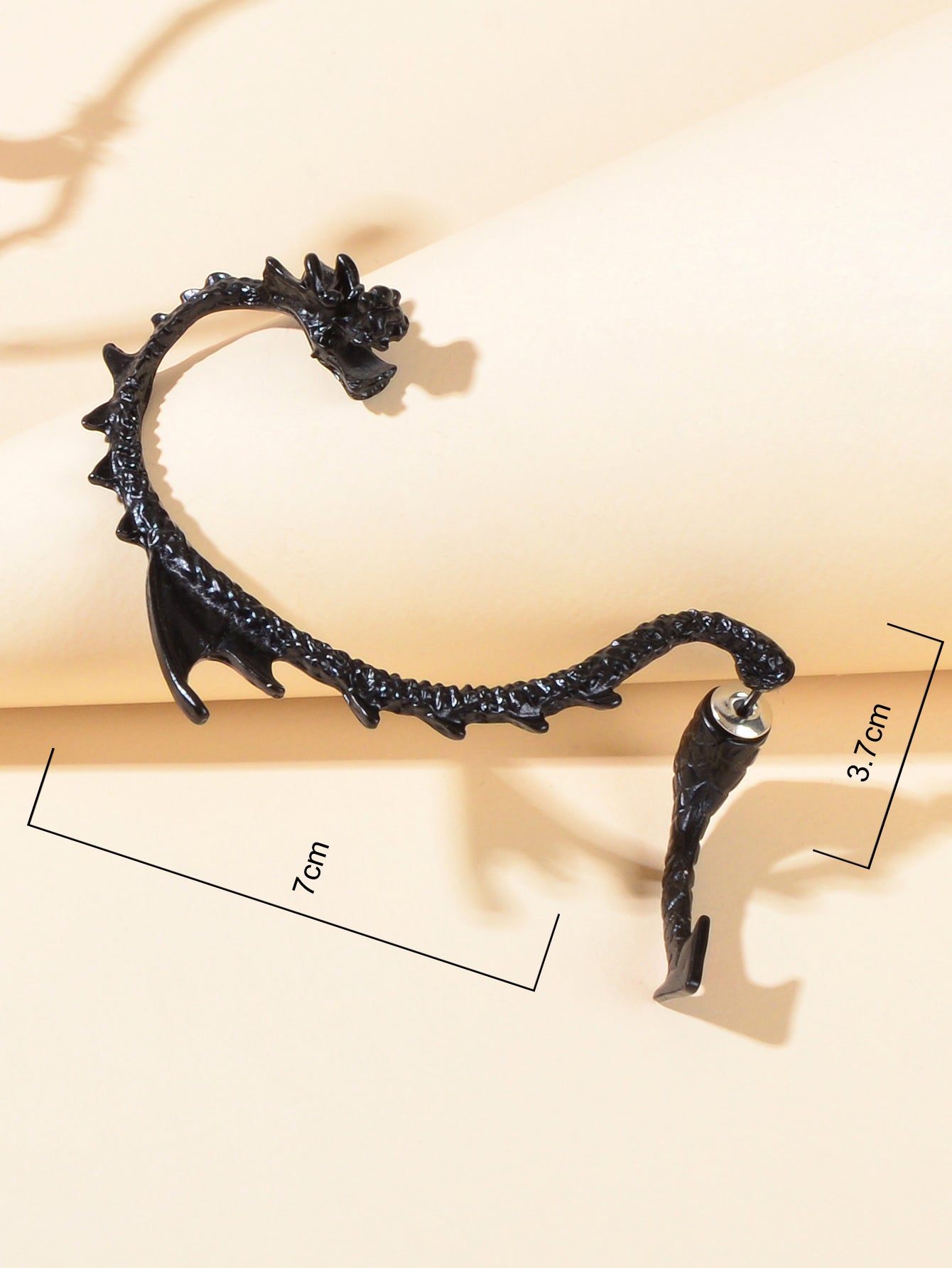 1 pc Vintage Punk Dragon Tentacle Climber Pierced Gothic Ear Cuff Wrap Earrings-2