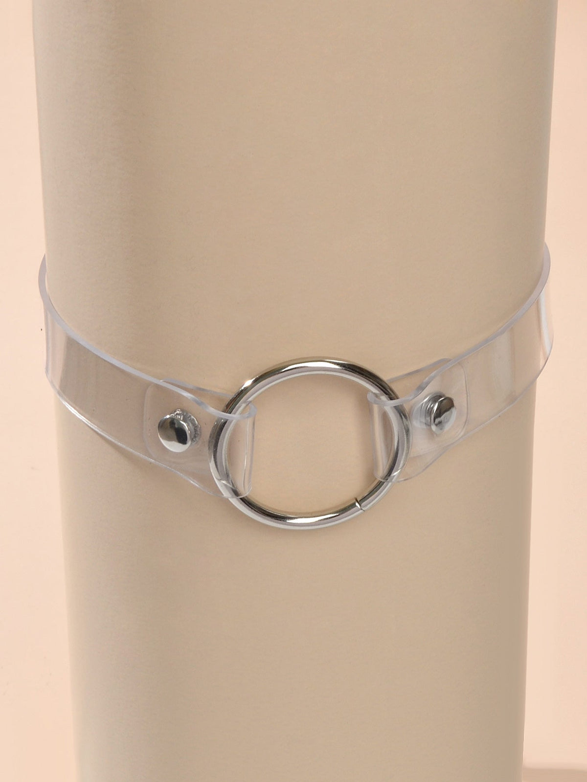 Punk 90s Transparent Gothic Choker Necklace Silver Circle Cosplay Jewellery Gift-2