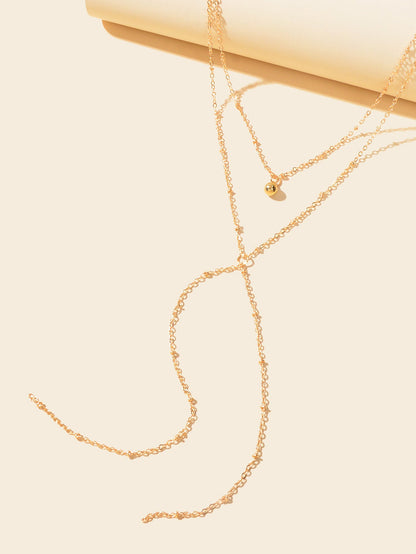 Gold Jewellery Gifts Boho Chic Layering Chain Y Shape Long Lariat Charm Necklace-2