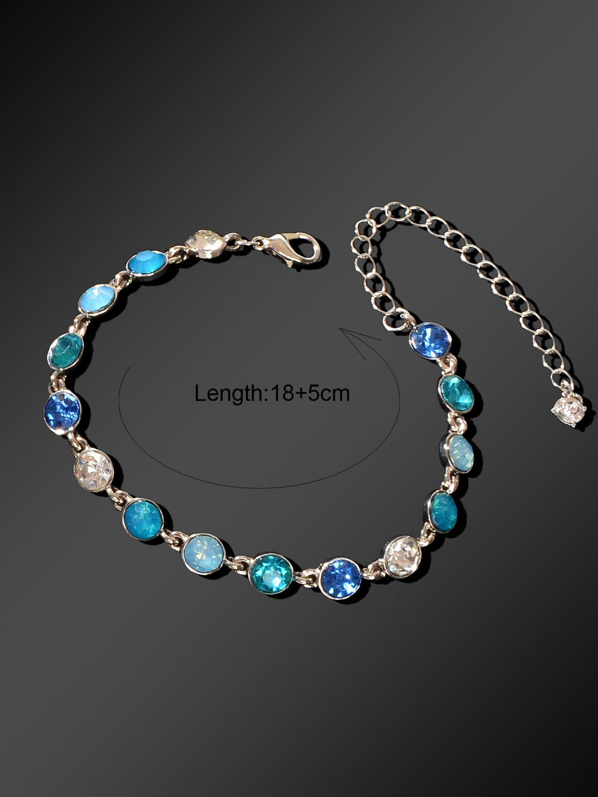 Luxury Blue Transparent Big Cubic Zirconia Bracelet Wedding Engagement Jewellery-2