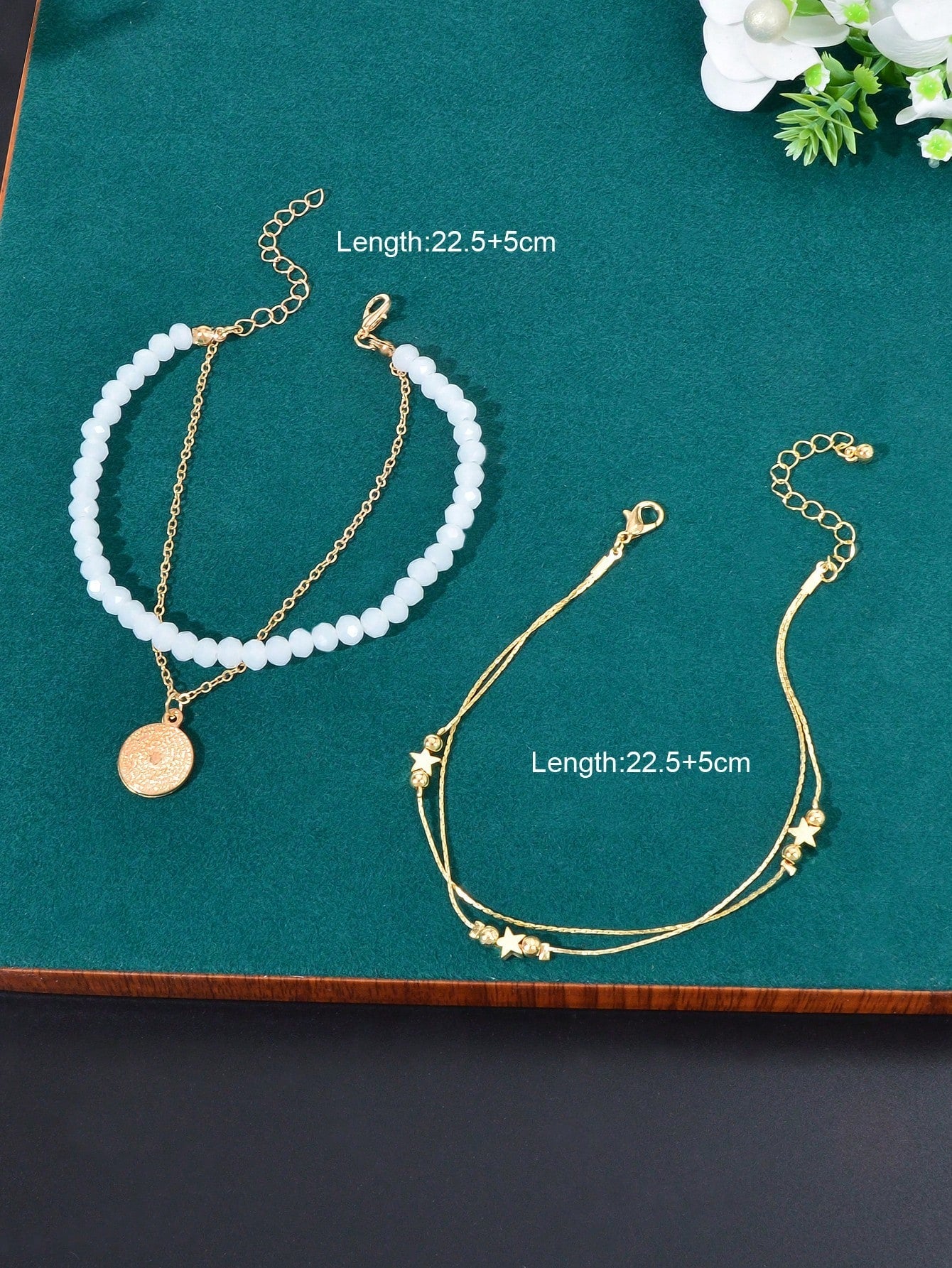 Beach Bliss Set of Two Multi-Layered Anklets Perfect for Vacation Vibes Jewelry-3