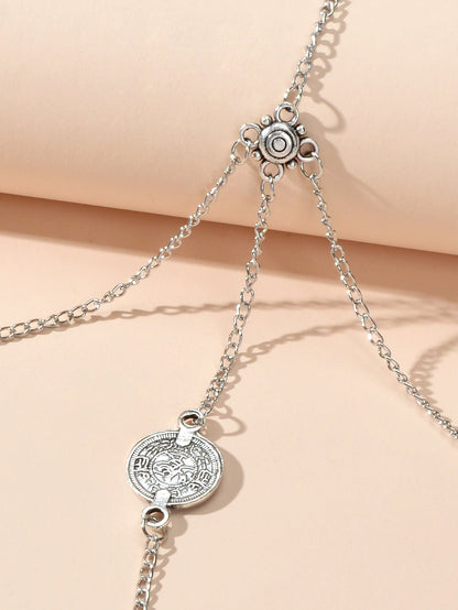 Glamorous Coin Charm Antique Leg Chains Bikini Beach Body Chain Harness Jewelry-2