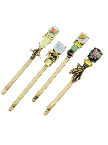 AU Post Hair Accessories 4pcs Antique Flower Hairgrips Hair Clips Hair Barrettes-2