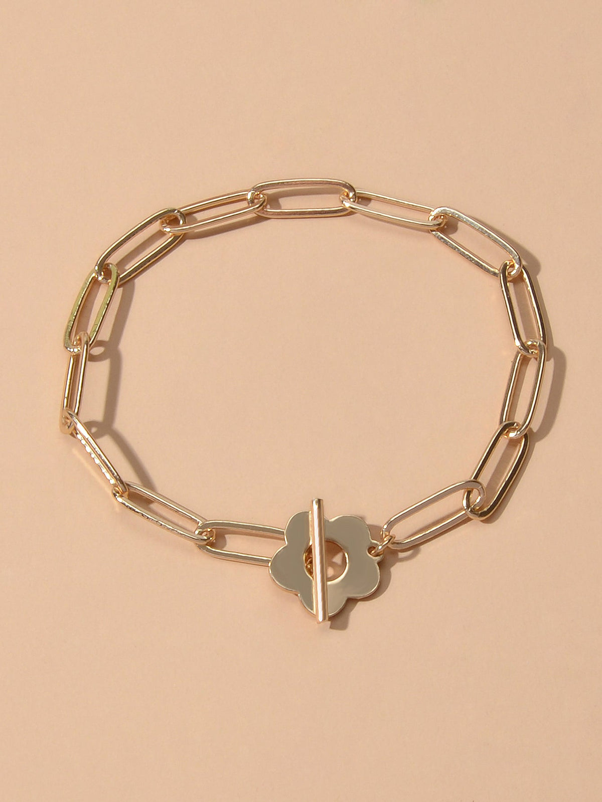 Party Decoration for Women Gold Link Chain Flower Charm Classics Bracelets Gift-2