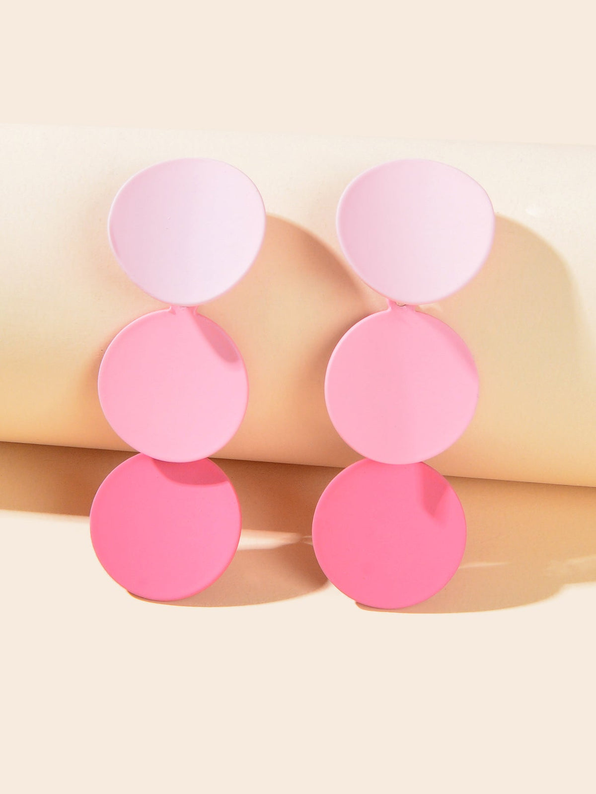 Gradient Purple Round Dangle Geometric Pierced Earrings Costume Party Jewellery-2