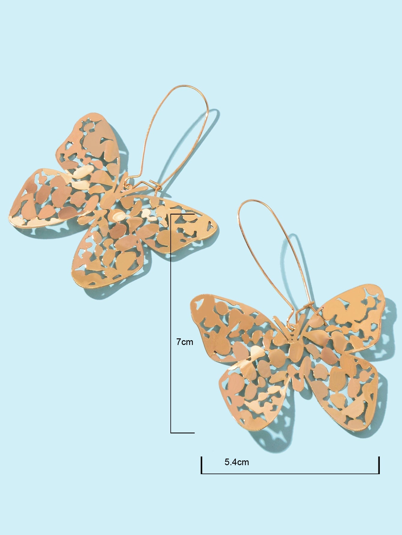 Statement Gold Hollow Butterfly Dangling Elements Earrings Designer Jewellery-2