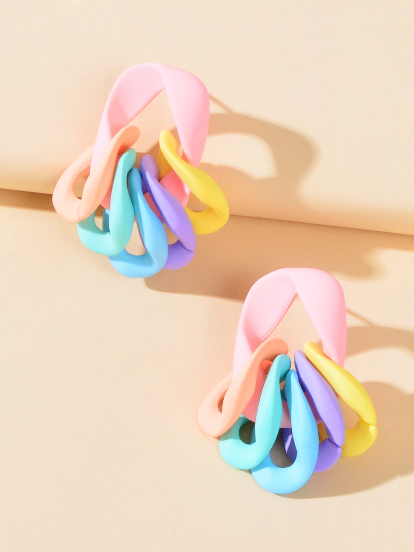 Lovely Candy Color Geometric Resin Earrings Y2K Style Sweet Cute Jewellery Gift-2