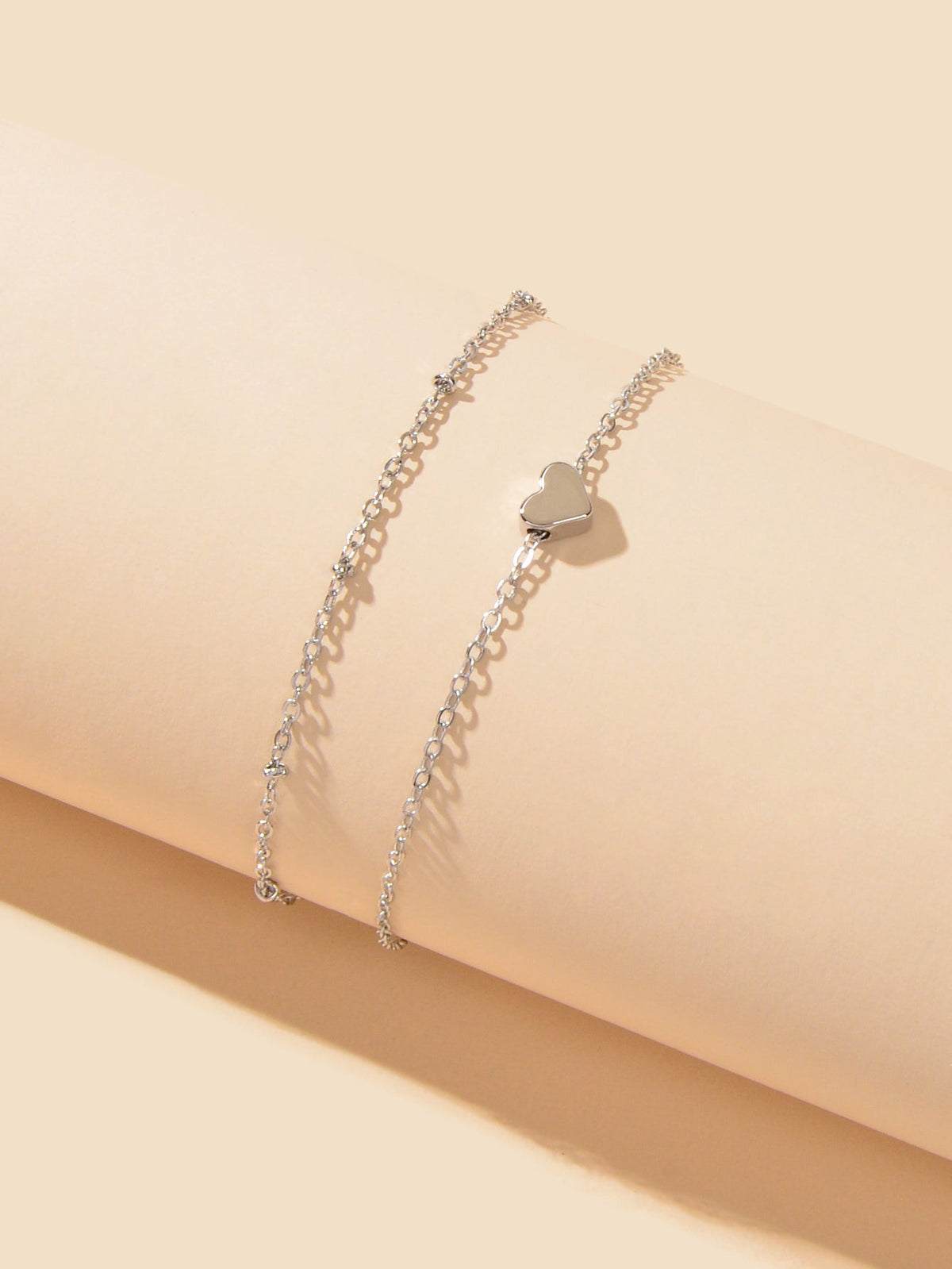 Womens Layered Chain Heart Anklet Foot Chain Beach Ankle Jewellery Bracelet Gift-2