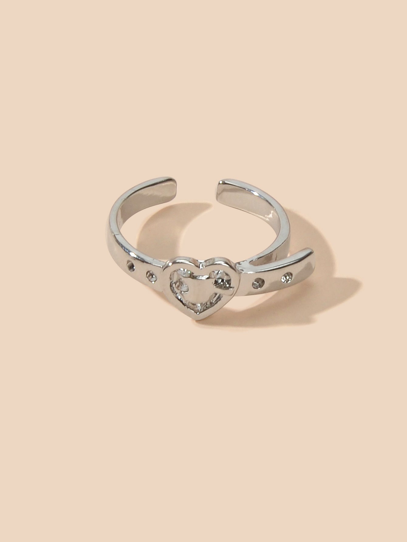 1pc Boho Chic Silver Heart Toe Ring Minimalist Summer Beach Finger Foot Jewelry-2