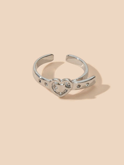 1pc Boho Chic Silver Heart Toe Ring Minimalist Summer Beach Finger Foot Jewelry-2