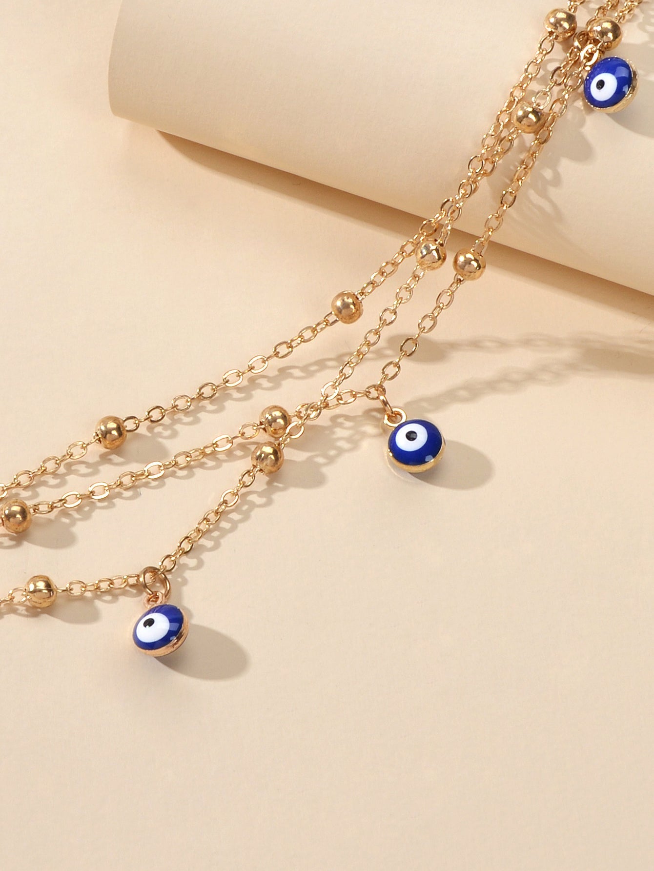 Eye Charm Beads Anklet Adjustable Beach Layered Ankle Gold Foot Chain Jewellery-2