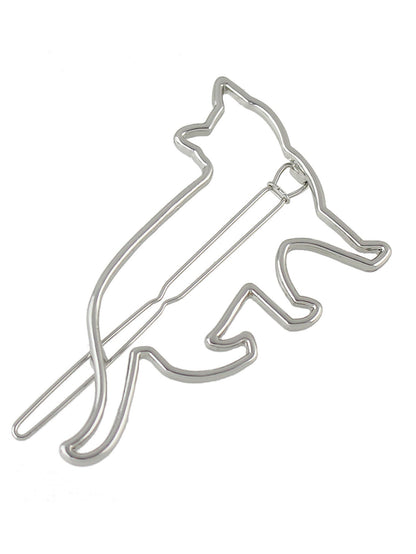 Hair Accessories Minimalist Gold Silver Metal Cat Hairgrips Hair Clips Hairpin-2